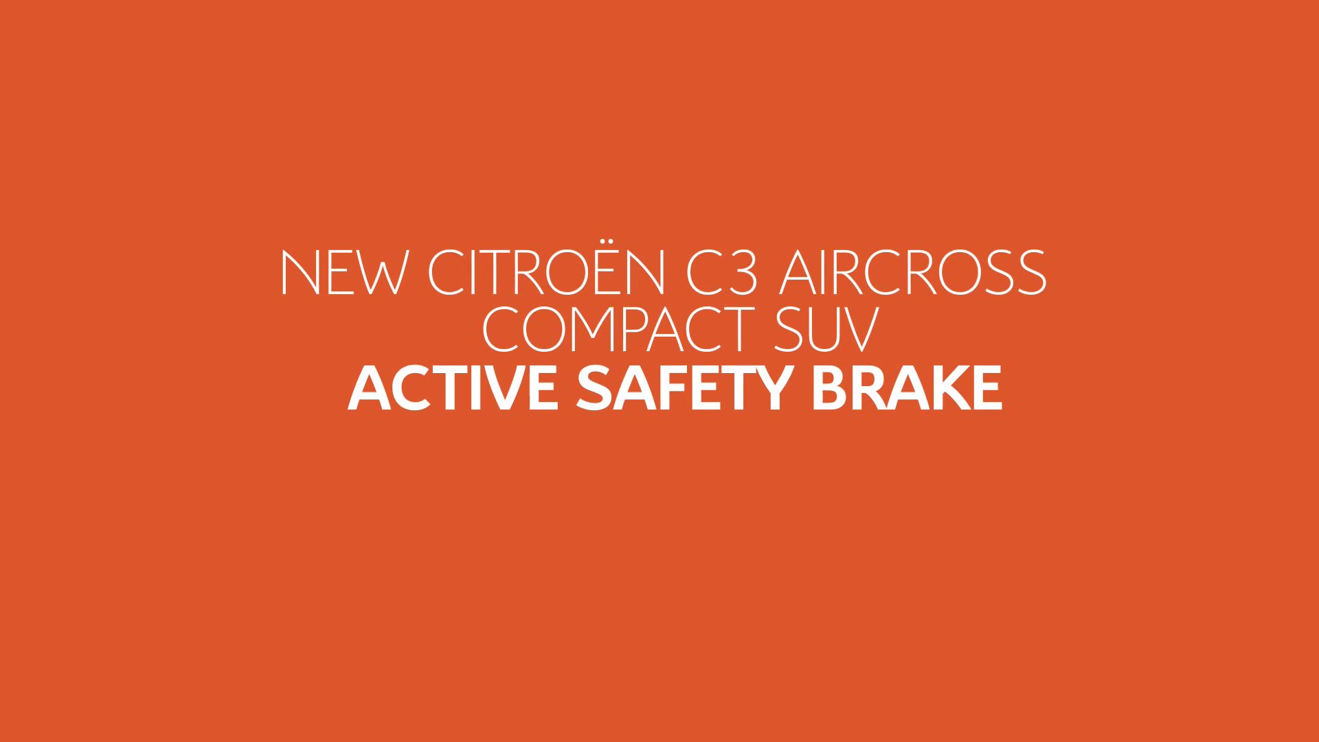 Citroën C3 Aircross SUV Tutorial Videos - Active Safety Brake